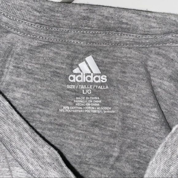 ADIDAS LIGHT GREY CASUAL T SHIRT - Picture 4 of 5